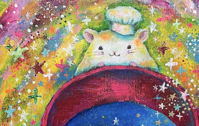 夜空のスープとハムスターの画像