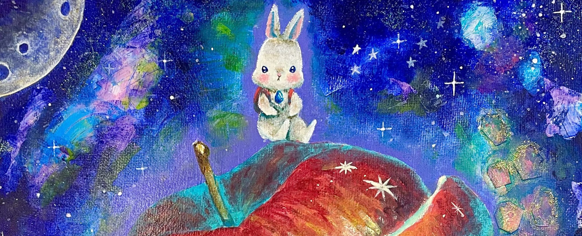リンゴとうさぎの絵