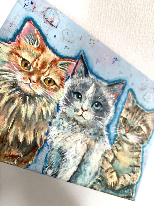 猫3匹の絵